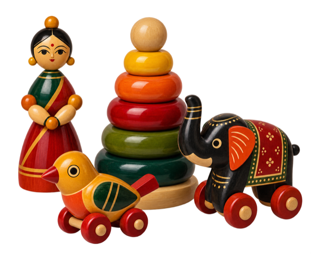 Colourful Channapatna toys